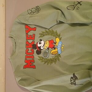 Disney Light Green Letterman Sweatshirt Size M
